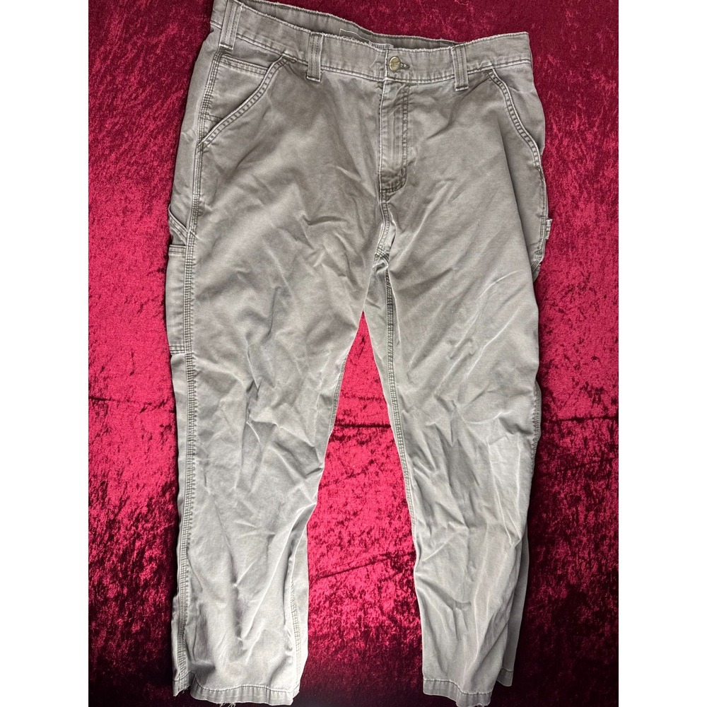 Carhartt Carpenter Pants Men 36x30 Gray Canvas Workwear Relaxed Fit Straight Leg